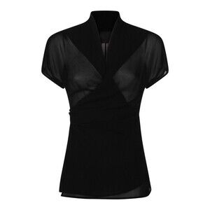 Rick Owens Translucent Silk Top With High Collar - NWT